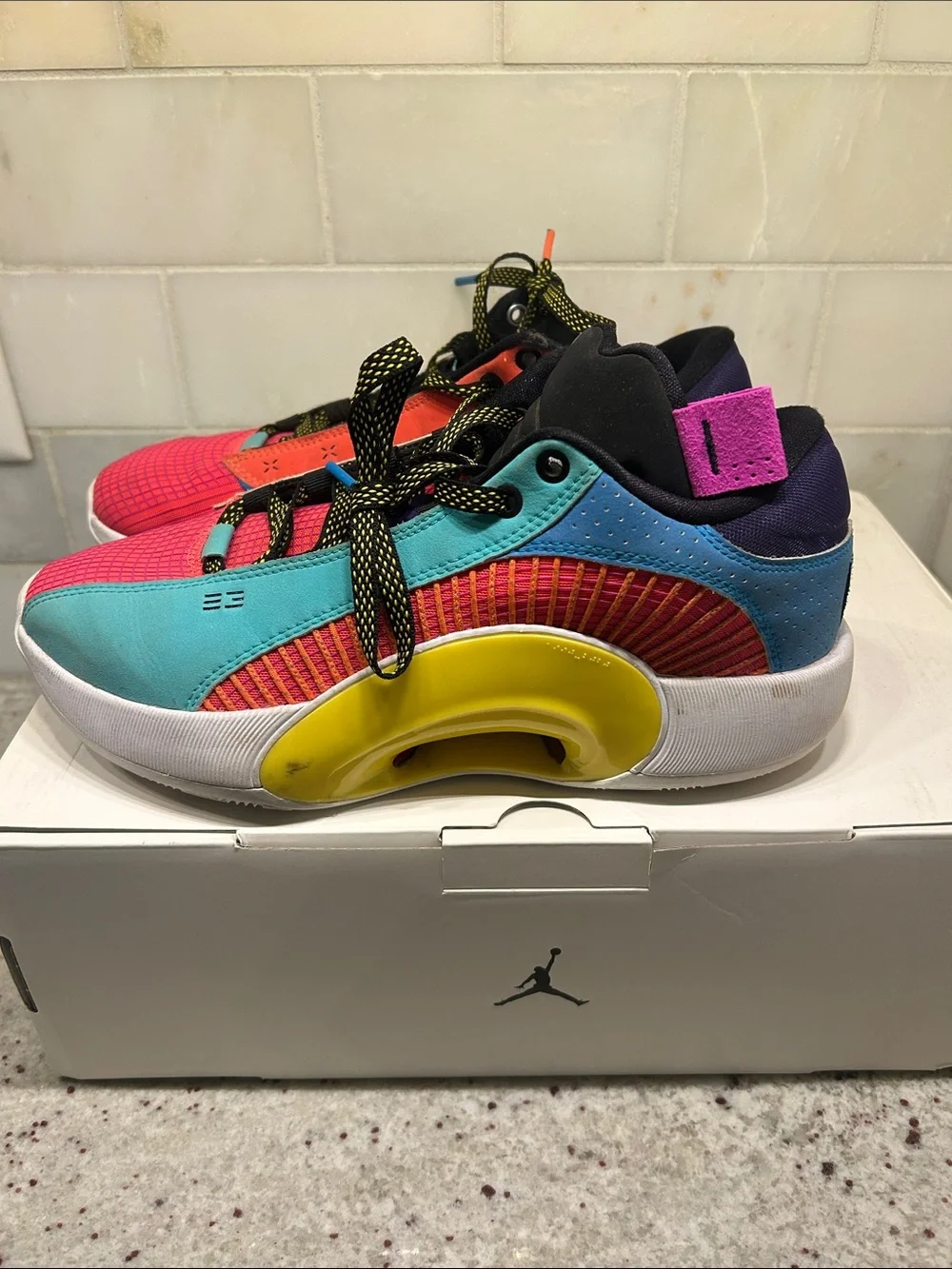 Jordan Kids Low-Top Sneakers - Pink & Aqua with Black Accents